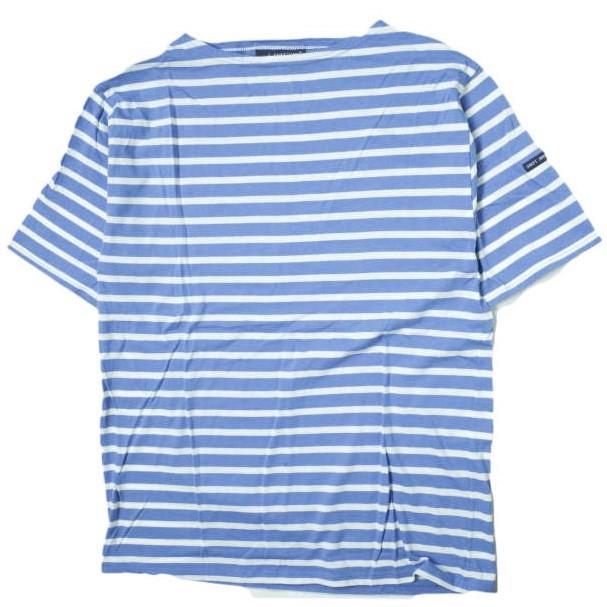 SAINT JAMES セントジェームス フランス製 PIRIAC - BORDER ピリアック ボーダーボートネックTシャツ 6PON(L) ライトブルー/ホワイト g8562 | 