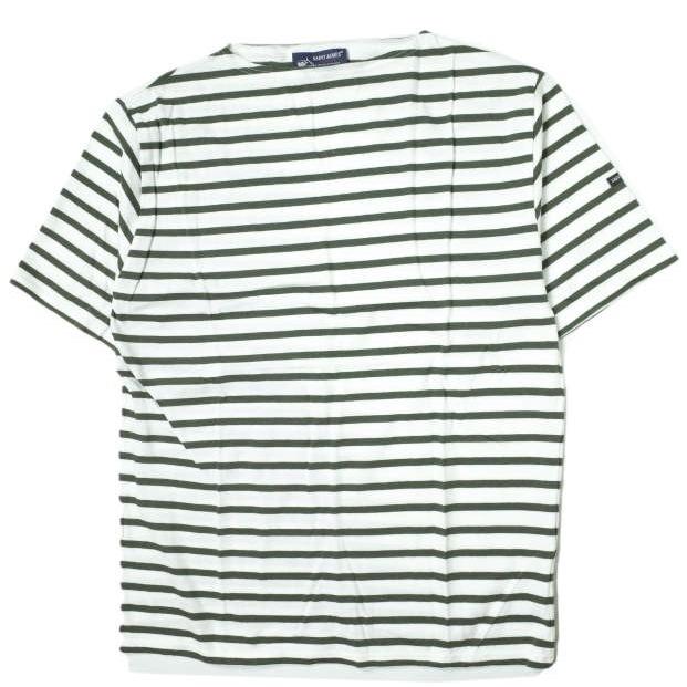 SAINT JAMES セントジェームス フランス製 PIRIAC - BORDER ピリアック ボーダーボートネックTシャツ 6PON(L) オリーブ/ホワイト g8565 | 