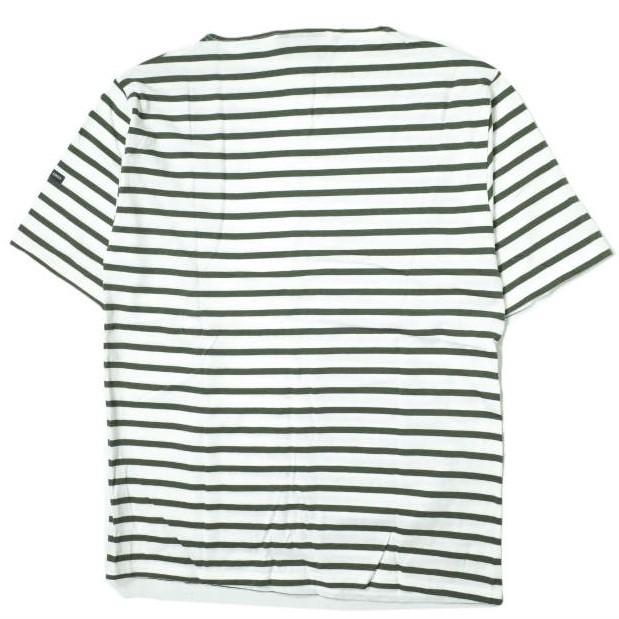 SAINT JAMES セントジェームス フランス製 PIRIAC - BORDER ピリアック ボーダーボートネックTシャツ 6PON(L) オリーブ/ホワイト g8565 |  | 01
