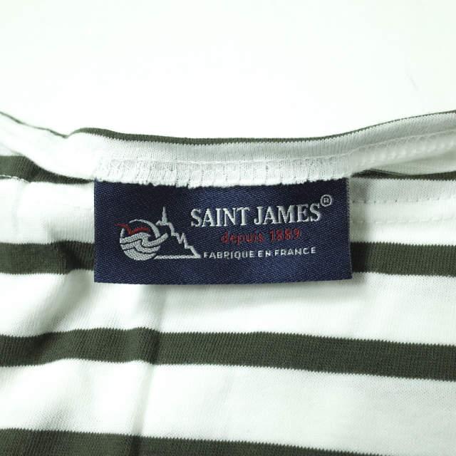 SAINT JAMES セントジェームス フランス製 PIRIAC - BORDER ピリアック ボーダーボートネックTシャツ 6PON(L) オリーブ/ホワイト g8565 |  | 02
