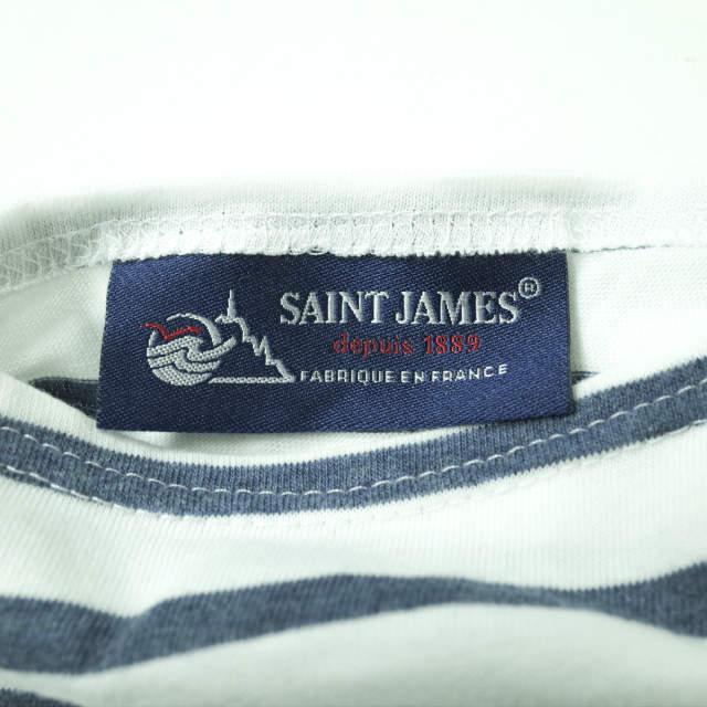 SAINT JAMES セントジェームス フランス製 PIRIAC - BORDER ピリアック ボーダーボートネックTシャツ 6PON(L) ブルー/ホワイト 半袖 g8566 |  | 02