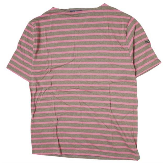 SAINT JAMES セントジェームス フランス製 PIRIAC - BORDER ピリアック ボーダーボートネックTシャツ 6PON(L) ピンク/ブラウン 半袖 g8567 | 