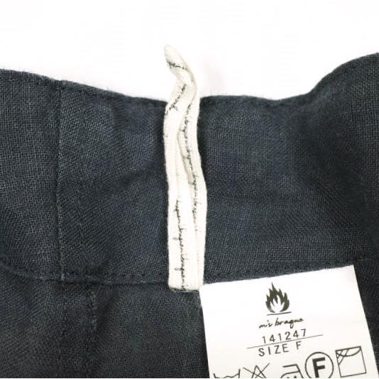 ms braque エムズブラック 日本製 リネンバギーイージーパンツ 141247 Free NAVY ワイド テーパード ボトムス m's braque エムズブラック 日本製 リネンバギーイージーパンツ 141247