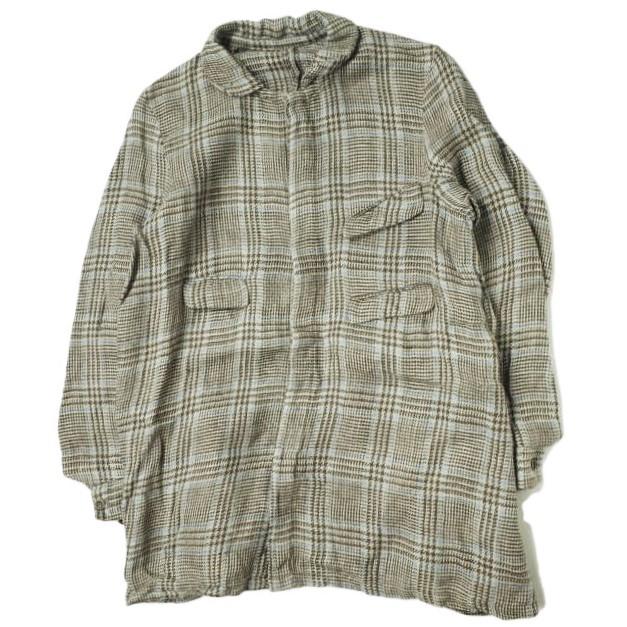 ANATOMICA アナトミカ フランス製 ARTHUR - LINEN PLAID アルチュール チェックリネンダスターコート 2 BEIGE ステンカラー アウター g8806 | 