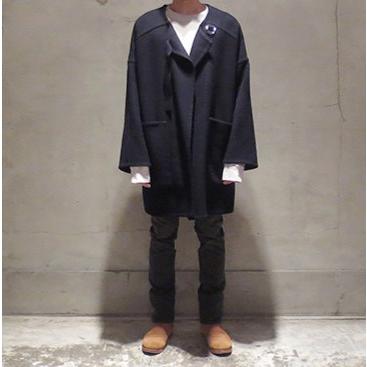 UNUSED アンユーズド 日本製 Collarless Coat BIGシルエット ウール 