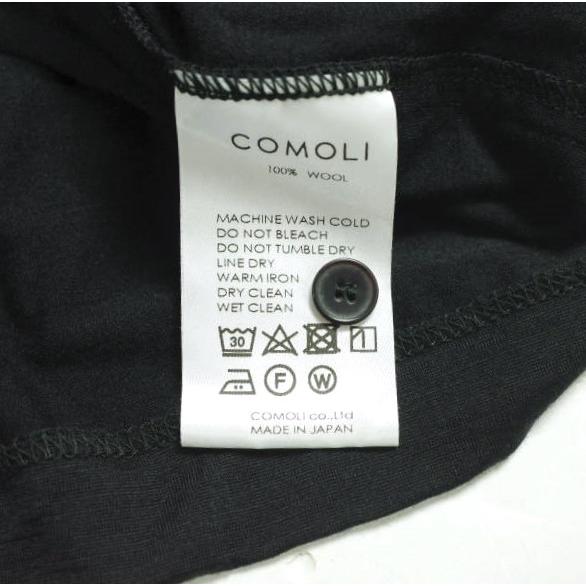 COMOLI コモリ 日本製 ウール天竺 半袖シャツ M01-05010 3 NAVY 半袖
