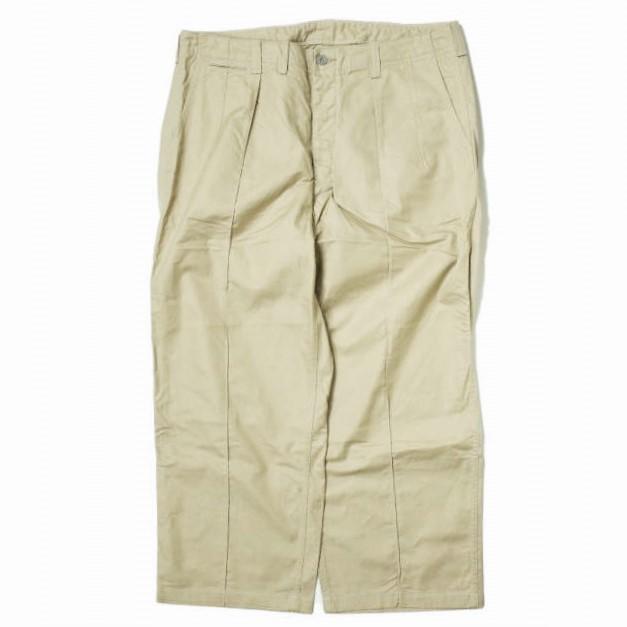 RE-PURPOSE リパーパス 日本製 US ARMY ビッグチノパンツ REPU16SS09A ONE SIZE ベージュ L'ECHOPPE レショップ ワイド ボトムス g9067 | 