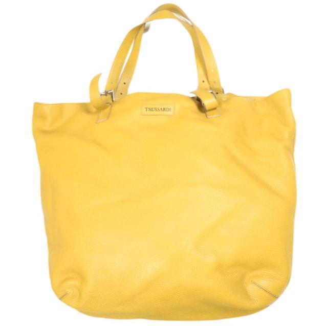 TRUSSARDI トラサルディ イタリア製 カーフレザー トートバッグ ラージサイズ 23281 / 1CB211J220 6 マスタード カバン g9348 | 