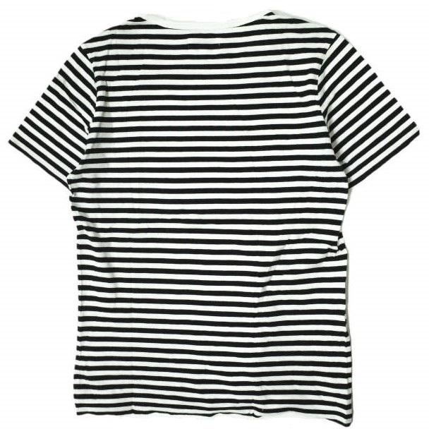 pyjama clothing ピジャマクロージング ベルギー製 Border ?U-Neck Tee ボーダーUネックTシャツ S ブラック/ホワイト カットソー g9606｜looponline｜02