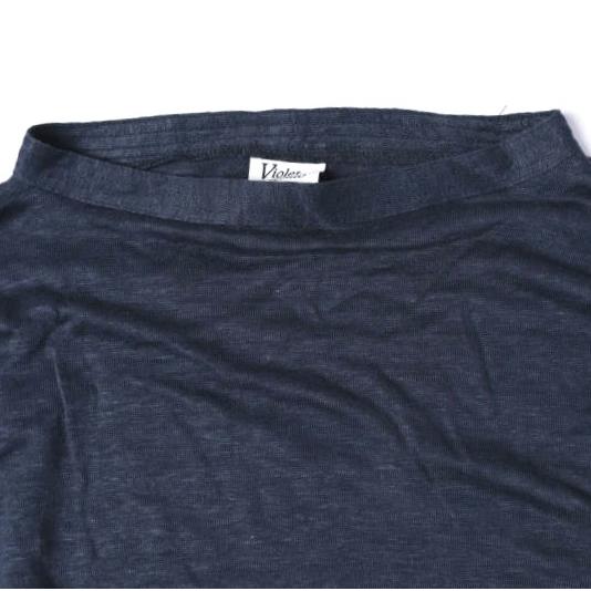 Violet Buffalo Wallows ヴァイオレットバッファローワローズ ボートネックハイゲージリネンニット 086-32501 M NAVY 七分袖 DRESSTERIOR |  | 03