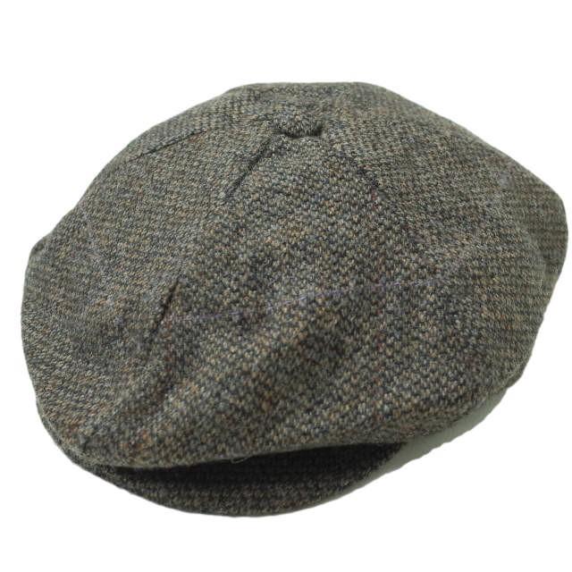 Hanna Hats ハンナハッツ アイルランド製 ミックス編み ウールニュースペーパーボーイハット L(59-60cm) BROWN キャスケット 帽子 g9999 | 