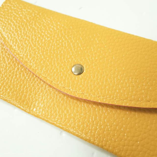 新品 no brand ノーブランド フェイクレザー ロングウォレット イエロー 二つ折り 長財布 カード入れ お札入れ h001 |  | 03