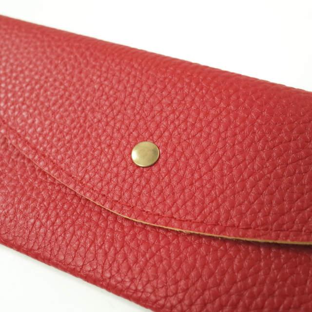 新品 no brand ノーブランド フェイクレザー ロングウォレット レッド 二つ折り 長財布 カード入れ お札入れ h005 |  | 03