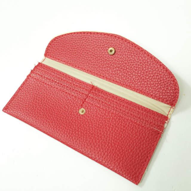 新品 no brand ノーブランド フェイクレザー ロングウォレット レッド 二つ折り 長財布 カード入れ お札入れ h006 |  | 02