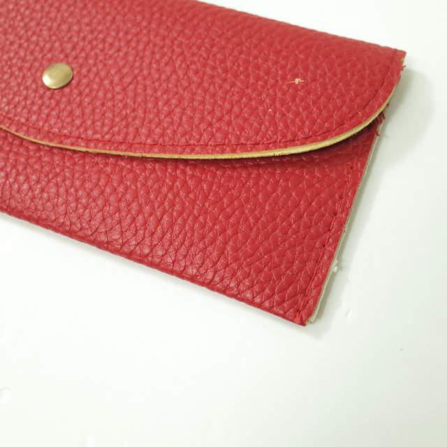 新品 no brand ノーブランド フェイクレザー ロングウォレット レッド 二つ折り 長財布 カード入れ お札入れ h006 |  | 04