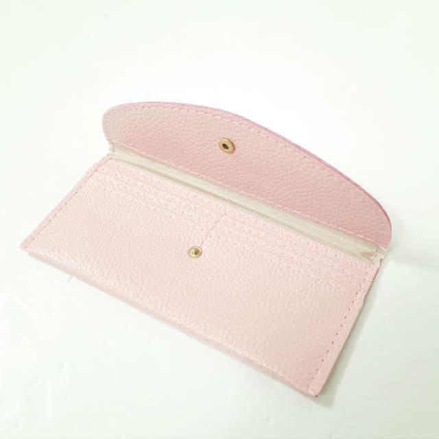 新品 no brand ノーブランド フェイクレザー ロングウォレット ピンク 二つ折り 長財布 カード入れ お札入れ h009 |  | 02