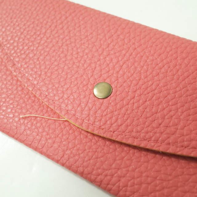新品 no brand ノーブランド フェイクレザー ロングウォレット チェリーピンク 二つ折り 長財布 カード入れ お札入れ h010 |  | 03