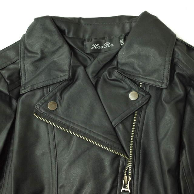 新品 no brand ノーブランド フェイクレザー ダブルライダースジャケット XXXL ブラック アウター h018 |  | 02
