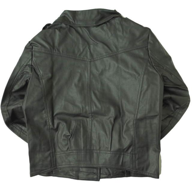 新品 no brand ノーブランド フェイクレザー ダブルライダースジャケット XXL ブラック アウター h032 |  | 01