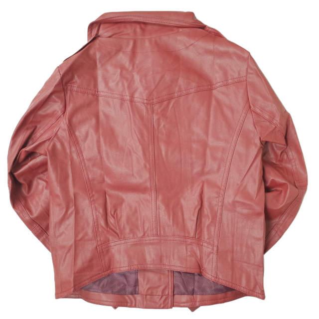 新品 no brand ノーブランド フェイクレザー ダブルライダースジャケット L レッド アウター h034 |  | 01