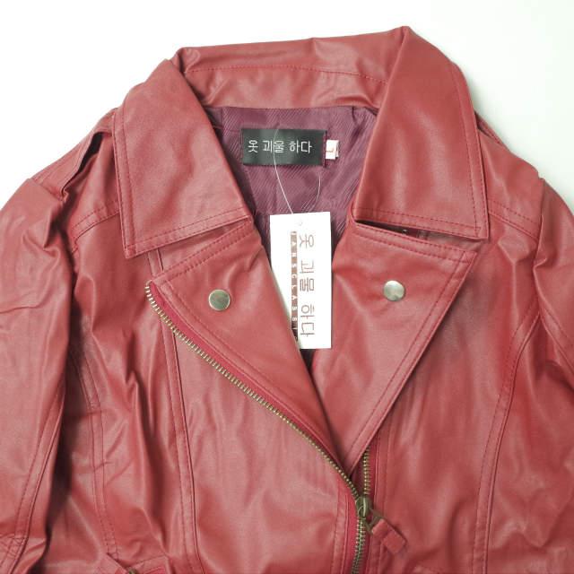 新品 no brand ノーブランド フェイクレザー ダブルライダースジャケット M レッド アウター h039 |  | 02