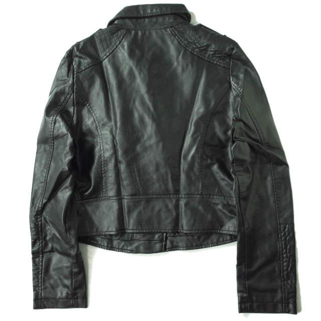 新品 no brand ノーブランド フェイクレザー ダブルライダースジャケット L ブラック アウター h053 |  | 01