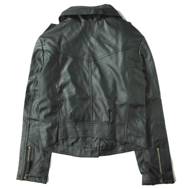 新品 no brand ノーブランド フェイクレザー ダブルライダースジャケット L ブラック アウター h054 |  | 01