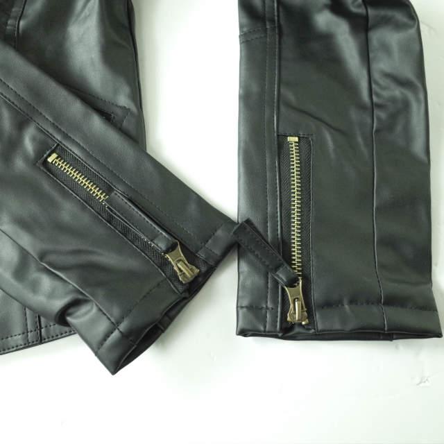 新品 no brand ノーブランド フェイクレザー ダブルライダースジャケット L ブラック アウター h054 |  | 05