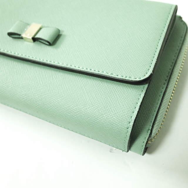 新品 ノーブランド LEATHER MULTI MINIBAG 3WAY リボン付き フェイクレザー マルチミニバッグ グリーン ショルダー クラッチ 財布 h057 |  | 02