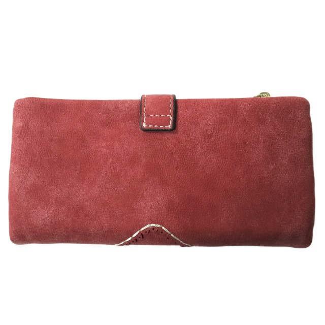 新品 no brand ノーブランド ヌバックレザー ロングウォレット レッド 長財布 フェイクレザー h059 |  | 01