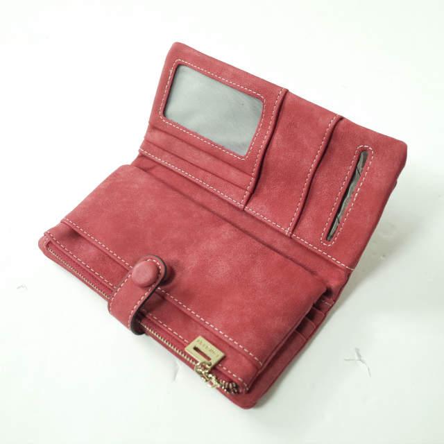 新品 no brand ノーブランド ヌバックレザー ロングウォレット レッド 長財布 フェイクレザー h059 |  | 02