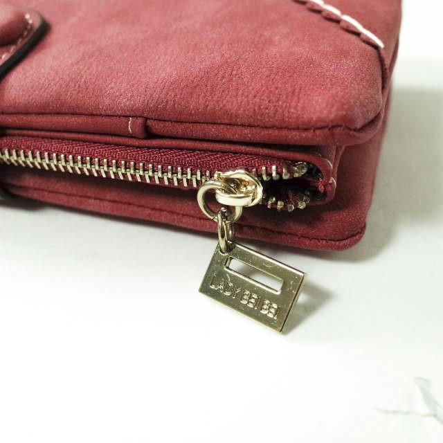 新品 no brand ノーブランド ヌバックレザー ロングウォレット レッド 長財布 フェイクレザー h059 |  | 03