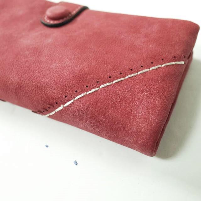 新品 no brand ノーブランド ヌバックレザー ロングウォレット レッド 長財布 フェイクレザー h059 |  | 04