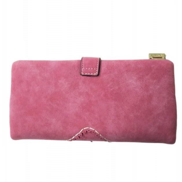 新品 no brand ノーブランド ヌバックレザー ロングウォレット ピンク 長財布 フェイクレザー h060 |  | 01