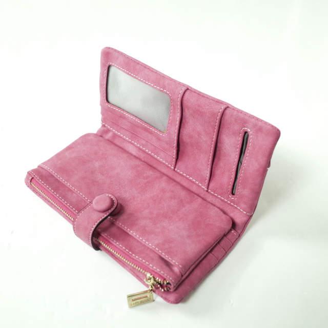 新品 no brand ノーブランド ヌバックレザー ロングウォレット ピンク 長財布 フェイクレザー h060 |  | 02