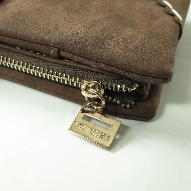 新品 no brand ノーブランド ヌバックレザー ロングウォレット ブラウン 長財布 フェイクレザー h061 |  | 04