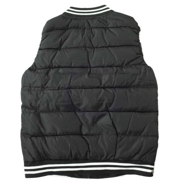 新品 no brand ノーブランド ワッペン付き ダウンベスト M ブラック ライン 中綿 アウター h062 |  | 01