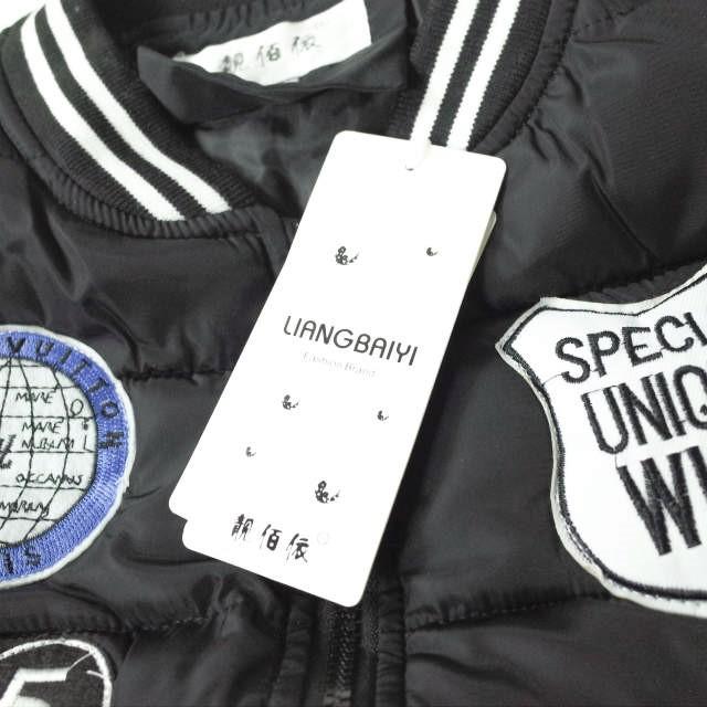 新品 no brand ノーブランド ワッペン付き ダウンベスト M ブラック ライン 中綿 アウター h062 |  | 02