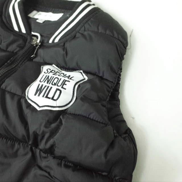 新品 no brand ノーブランド ワッペン付き ダウンベスト M ブラック ライン 中綿 アウター h062 |  | 05