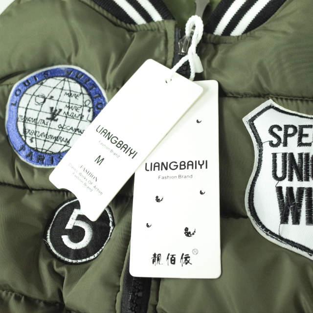 新品 no brand ノーブランド ワッペン付き ダウンベスト M OLIVE ライン 中綿 アウター h063 |  | 02