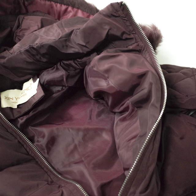 新品 no brand ノーブランド ファー付き ダウンジャケット L ボルドー 中綿 アウター h064 |  | 06