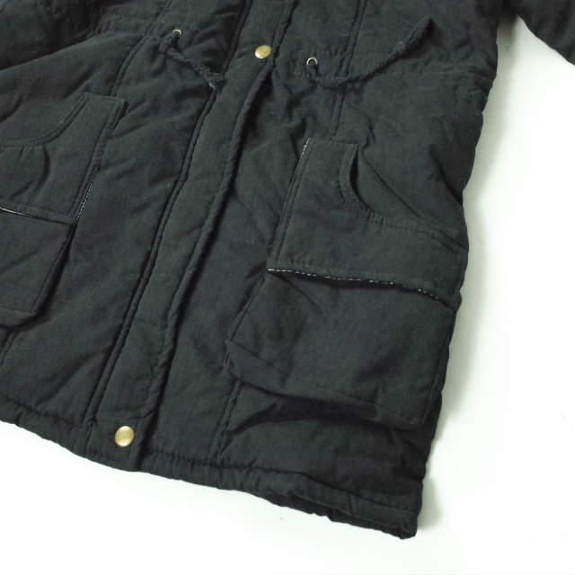 新品 no brand ノーブランド ファー付き フーデッドコート M ブラック 裏ボア アウター h067 |  | 04