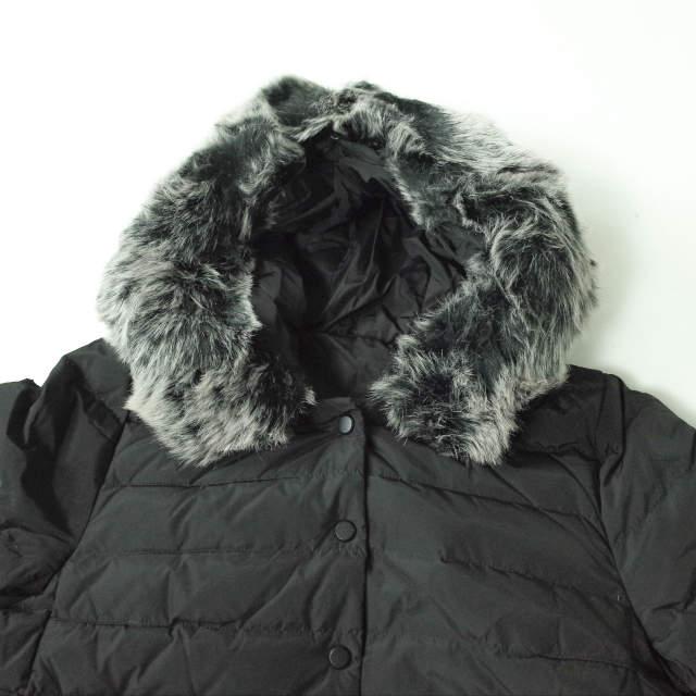 新品 no brand ノーブランド ファー付き フーデッドダウンコート L ブラック 中綿 アウター h068 |  | 03