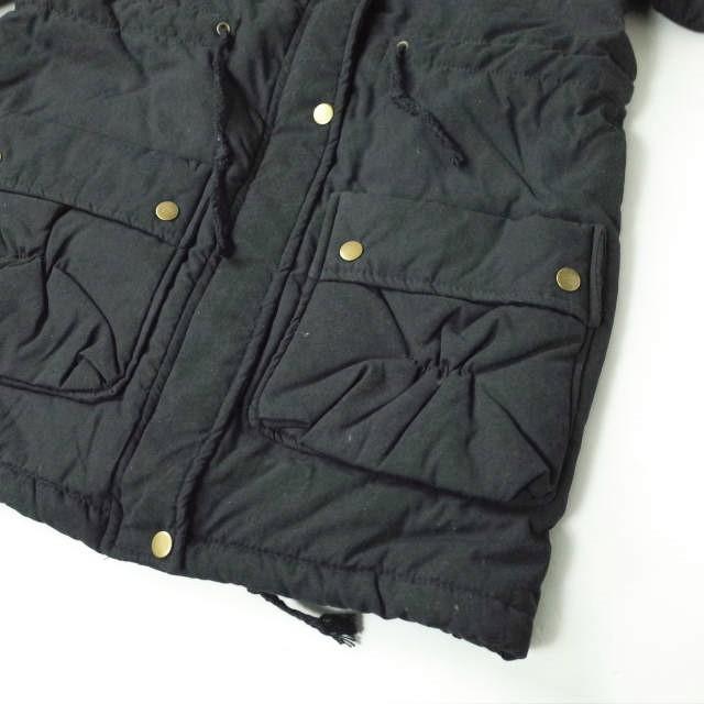 新品 no brand ノーブランド 裏ボア フーデッドコート XL ブラック アウター h071 |  | 02
