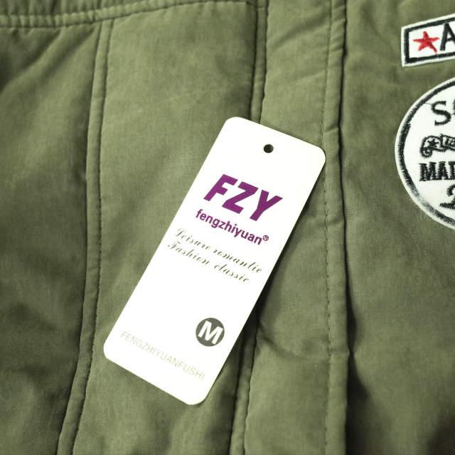 新品 no brand ノーブランド ファー付き フーデッドコート M OLIVE 裏ボア アウター h072 |  | 05