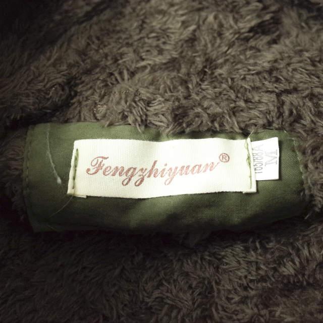 新品 no brand ノーブランド ファー付き フーデッドコート M OLIVE 裏ボア アウター h072 |  | 07