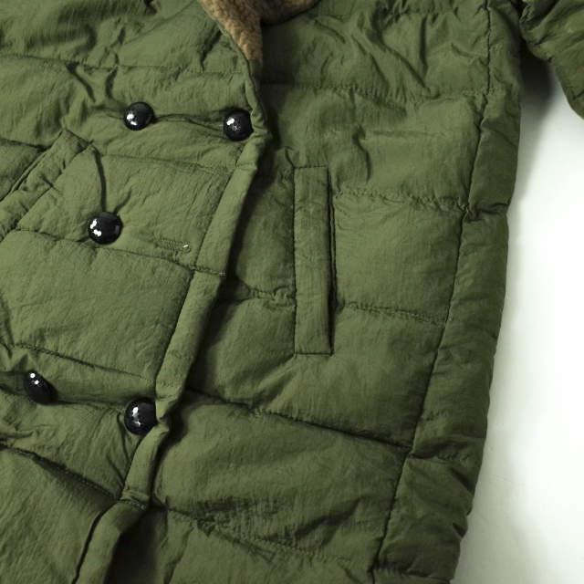 新品 no brand ノーブランド ボアカラー ダブルダウンコート L OLIVE トレンチ 中綿 アウター h073 |  | 04