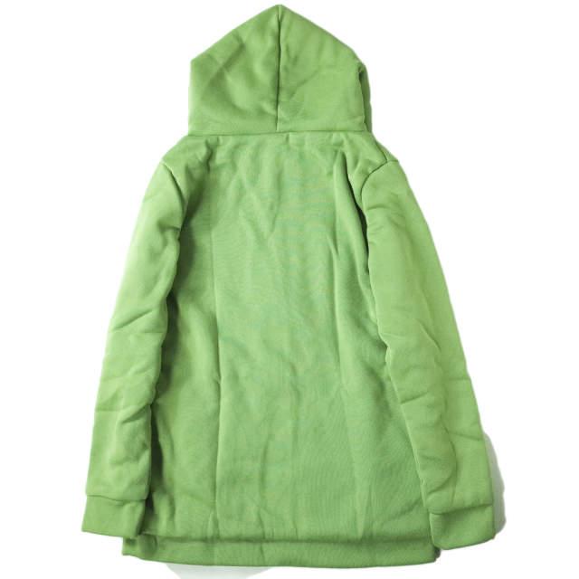 新品 no brand ノーブランド 裏ボア スウェットジップアップパーカー M グリーン トップス h079 |  | 01