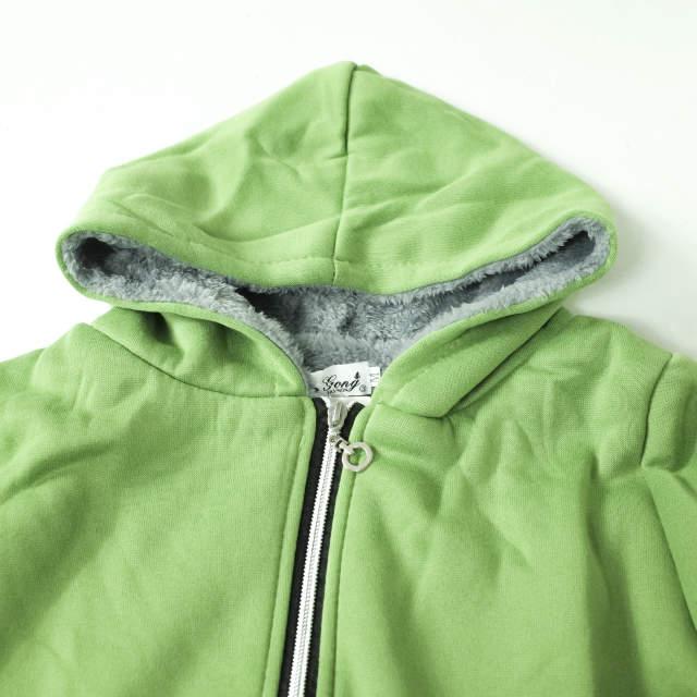 新品 no brand ノーブランド 裏ボア スウェットジップアップパーカー M グリーン トップス h079 |  | 03
