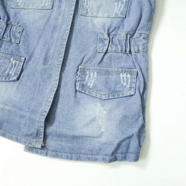 新品 no brand ノーブランド ダメージ加工 M-65デニムジャケット M Indigo Gジャン アウター h090 |  | 04